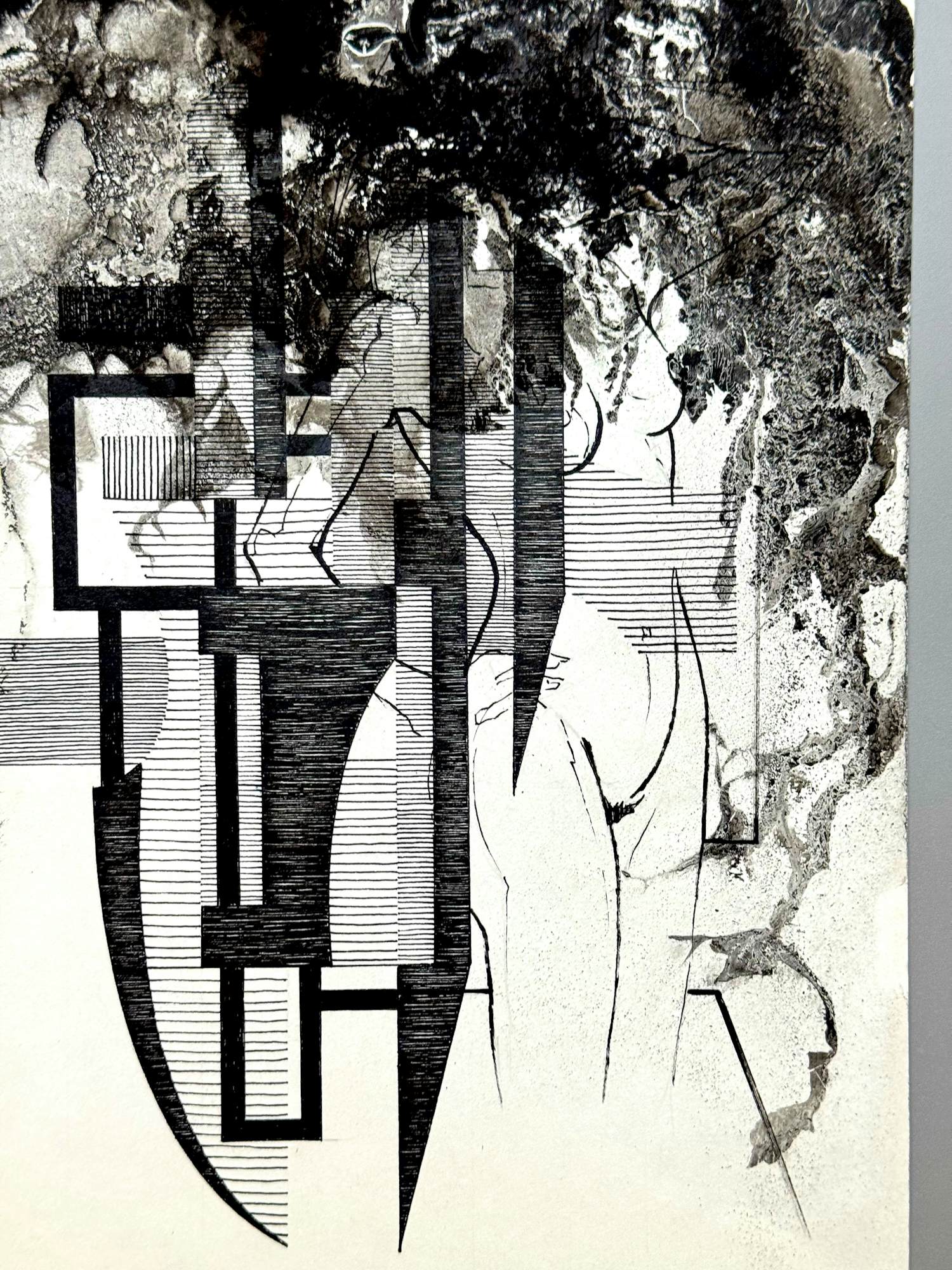 AcheterEugène Eechaut - Inktcompositie, 1977? Enchérissez de 50!
