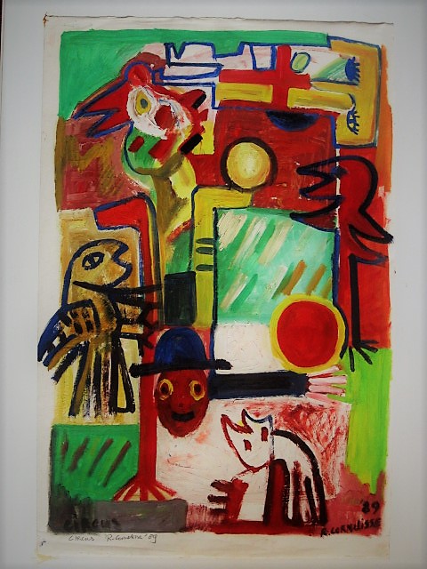 Ruud Cornelisse - Karakteristiek expressionistisch Acrylverf "Circus" 1989 GROOT! kopen? Bied vanaf 1!