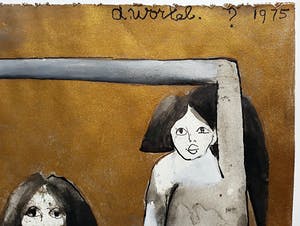 Ans Wortel - Hoewel ze op witte voetjes wonen…, gouache (ingelijst) kopen? Bied vanaf 350!