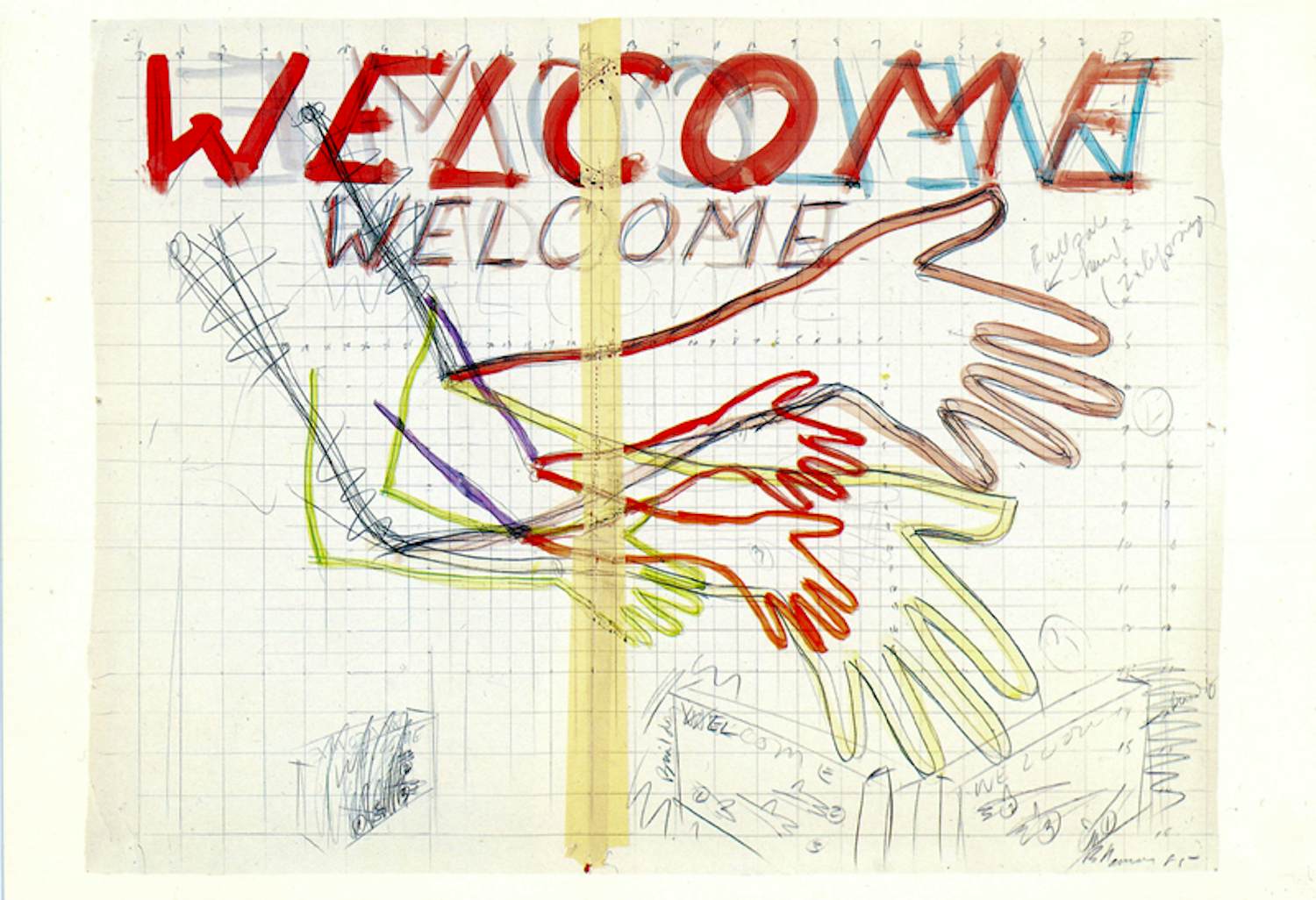 Bruce Nauman - tentoonstellingsaffiche welcome verkocht voor € 20!