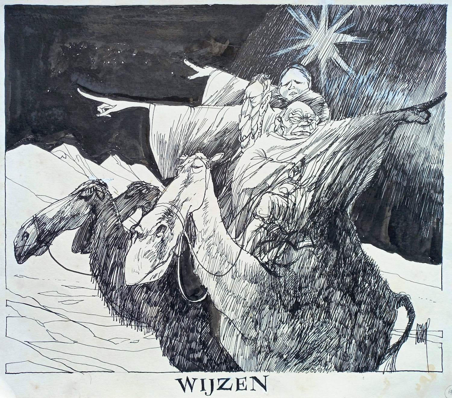 Peter van Straaten - Wijzen, originele gesigneerde tekening kaufen? Bieten Sie von 295!