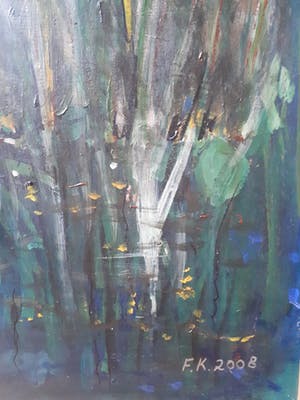 Niet of onleesbaar gesigneerd - Patio met bloemen - zeer groot - ingelijst kopen? Bied vanaf 10!