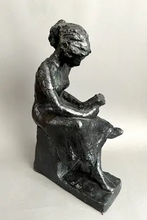 Siem Wardenaar - Jongedame met boek (mooi formaat) kopen? Bied vanaf 475!