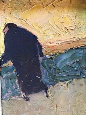 Karel Frank Carwalho - "Contre lui", wandelend figuur in landschap verkocht voor € 65!