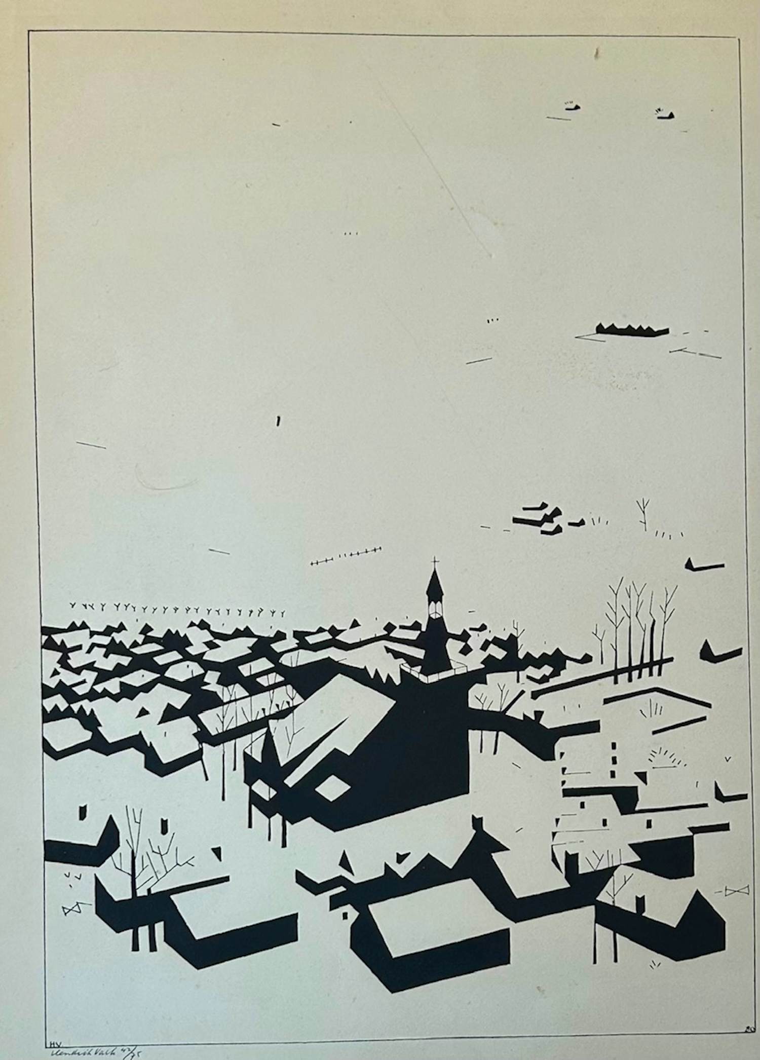 Hendrik Valk - Stad in de sneeuw kopen? Bied vanaf 90!