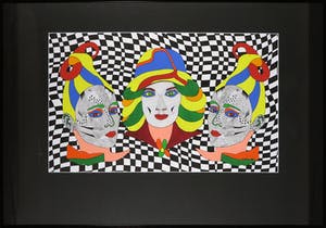 Hans Schoots - Pen en gouache, Zonder titel - Ingelijst (Groot) kopen? Bied vanaf 35!
