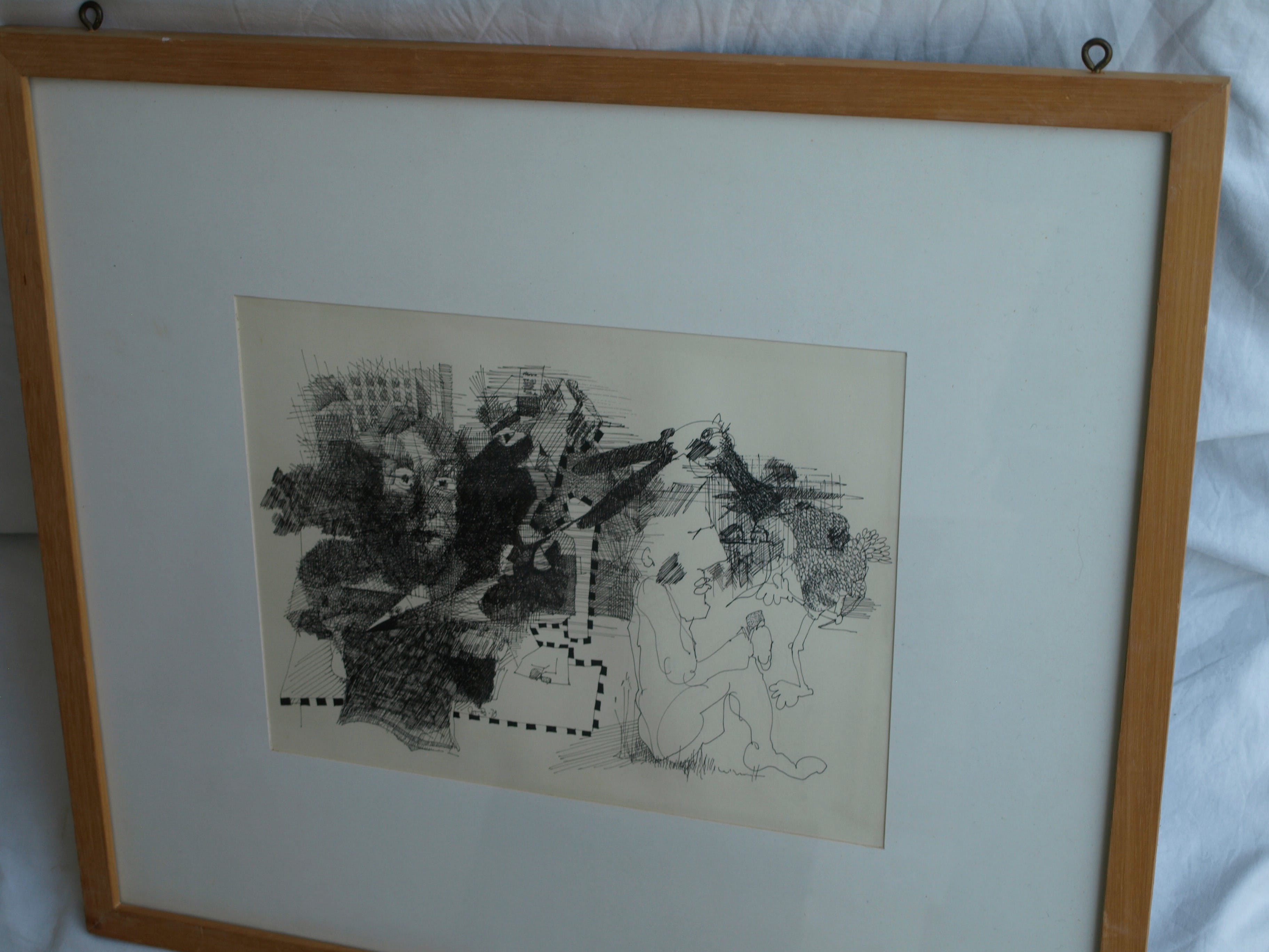 Cor Wytman - Pentekening , Grens – gesigneerd & ingelijst – 1978  kopen? Bied vanaf 1!