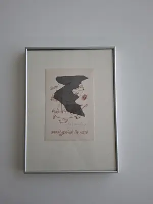Jan van Heel - ingelijste litho van Jan van Heel nieuwjaarskaart 1956 kopen? Bied vanaf 60!