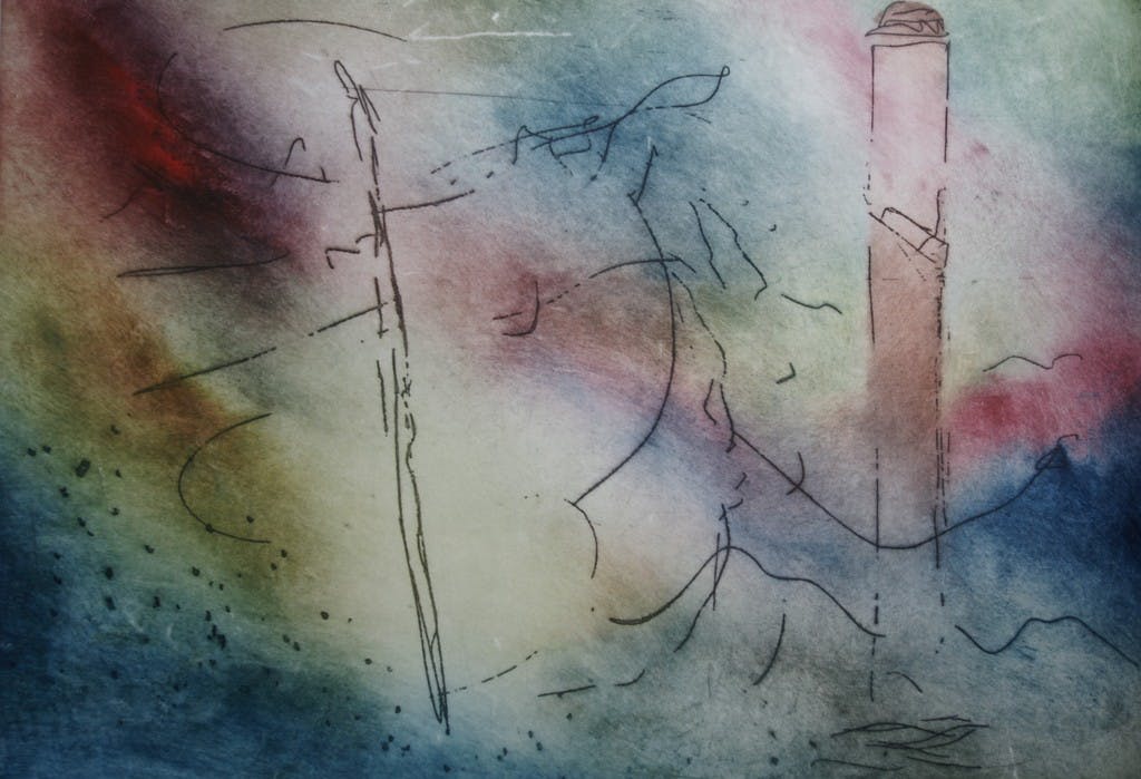 Ad Arma - Laatste x! Ad Arma - "Bewogen zuil" - grote ets - jaar: 1992 - oplage 75 ex. kopen? Bied vanaf 1!