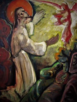 Jan Mammen - Friese Amsterdammer - Groot religieus olieverf "Christus in hof van Olijven" kopen? Bied vanaf 20!