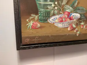 Thomas Heesakkers - Stilleven - roemer en schaaltje aardbeien kopen? Bied vanaf 150!