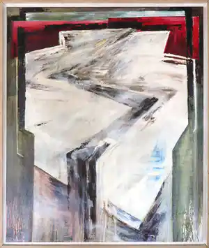 Joop Verhagen - Olieverf + Alkyd op doek - Ingelijst (Zeer groot) verkocht voor € 150!