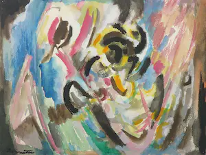 Klaas Boonstra - Gemengde techniek op papier, Abstracte compositie - Ingelijst kopen? Bied vanaf 100!