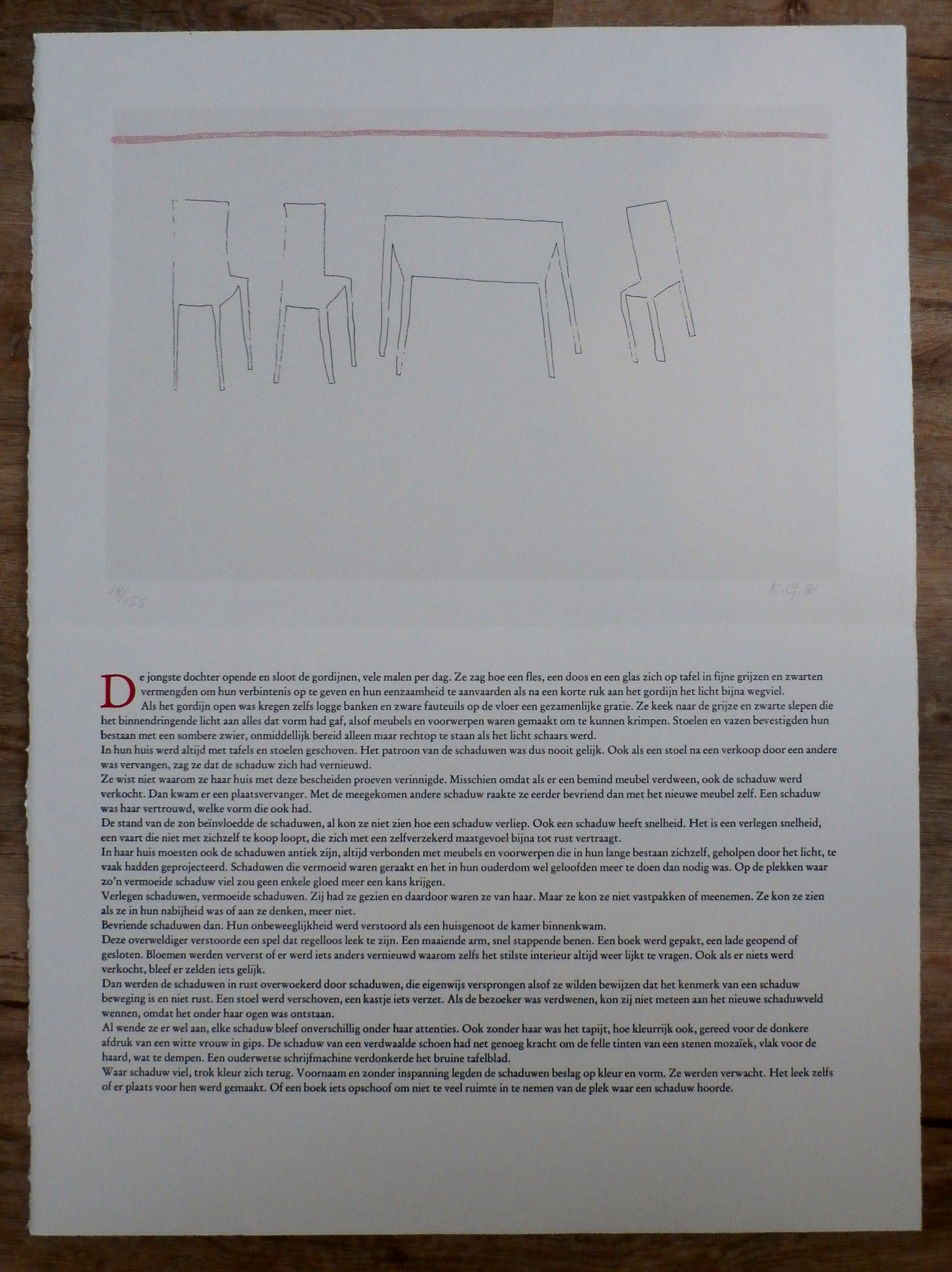 Klaas Gubbels - zeefdruk: verlegen schaduwen - 1981 kopen? Bied vanaf 100!