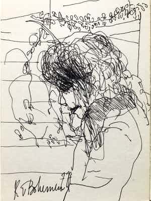 Kees van Bohemen - Originele pentekening ‘77 verkocht voor € 80!