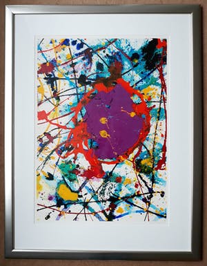Sam Francis - Abstracte compositie, zeefdruk (prachtig ingelijst, groot) kopen? Bied vanaf 2750!