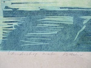 Luuk Scholten - Grote lino "Landschap met koeien" kopen? Bied vanaf 25!