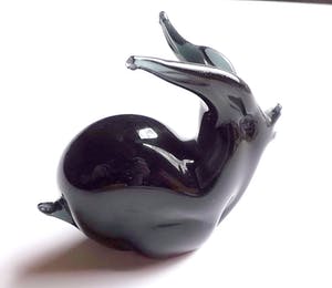 Vincenzo Nason - gestilieerde antiloop van zwart hoogglans kristal - gesigneerd + label kopen? Bied vanaf 1!