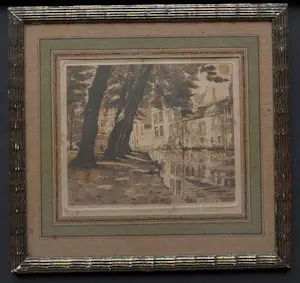 Omer Coppens - lot van twee etsen Brugge - beide E.A. - ingekaderd kopen? Bied vanaf 20!
