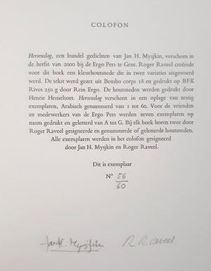 Roger Raveel - Hersenslag, complete uitgave met 4 houtsneden kopen? Bied vanaf 1295!