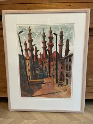 Jeroen Hermkens - Cairo - Litho - 1994 - Ingelijst kopen? Bied vanaf 60!