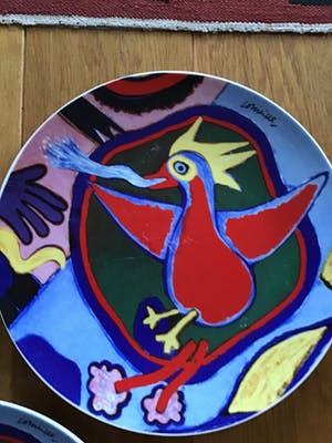 Corneille - 3 keramiek borden Vuurvogel, gesigneerd kopen? Bied vanaf 50!