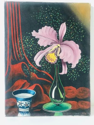 Niet of onleesbaar gesigneerd - Stilleven met Orchidee kopen? Bied vanaf 1!