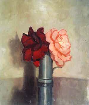 Alexander van Taack Takranen - Rozen in pul. Stilleven. verkocht voor € 225!