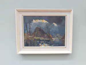 Jan Kelderman - Boerderij aan het water in winterlicht kopen? Bied vanaf 35!