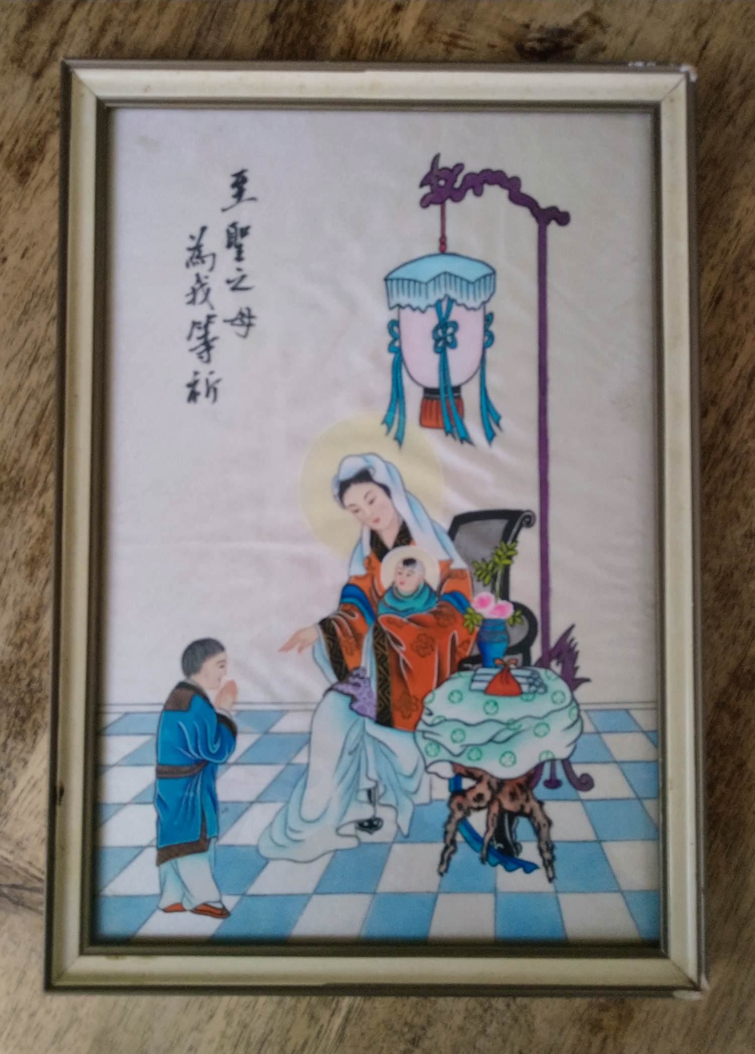 Oude China - Religieuse schildering op zijde kopen? Bied vanaf 50!