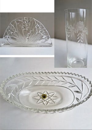 Walther glas - Schaal en servethouder - Kristalglas en Kristallen Vaas - Floraal decor kopen? Bied vanaf 10!