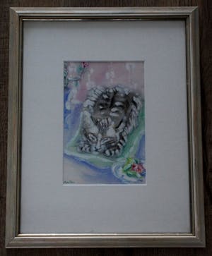 Armand Bouten - Ingelijste aquarel: de intelligente en charmante kat kopen? Bied vanaf 599!