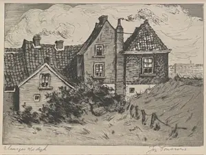 Johan Ponsioen - Huisjes aan de Dijk ( Echteldse Dijk ) - Ets kaufen? Bieten Sie von 75!