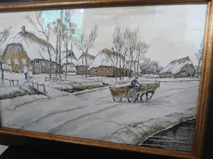Jos van Dijk - Winterlandschap kopen? Bied vanaf 150!
