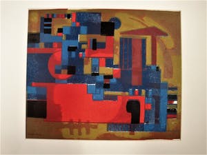 Wim Motz - E(preuve) D(artiste) Lithografie "Haven Rotterdam met tanker" 1956 - gesigneerd kopen? Bied vanaf 39!