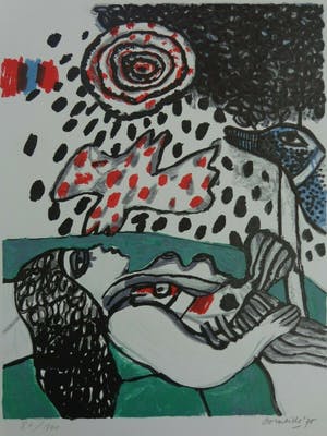 Corneille - NAAKTE VROUW / KLEURLITHO / 70x50cm / SIG / 1975 kopen? Bied vanaf 90!