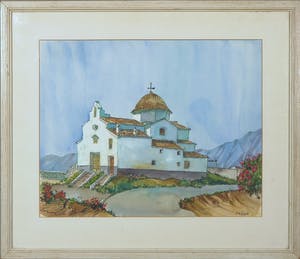 Toon Noyons - Aquarel, Bussot - Ingelijst kopen? Bied vanaf 1!