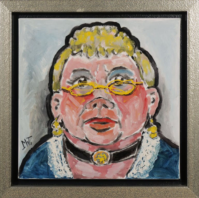 Martin van Wordragen - Martin van Wordragen: Olieverf op doek, Echtgenote van de stichter - Ingelijst verkocht voor € 165!