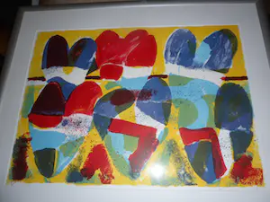 Jan Cremer - zeefdruk: L'histoire des Coeurs III - 1998 Groot kopen? Bied vanaf 225!