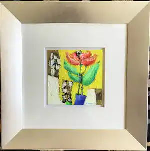 Saskia Bremer - Schilderij , titel Bali mountain retreat, ingelijst en gesigneerd vendu pour 40€ !