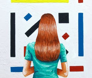 Gerard Boersma - Composition (Vrouw kijkend naar schilderij van Bart van der Leck) kopen? Bied vanaf 75!
