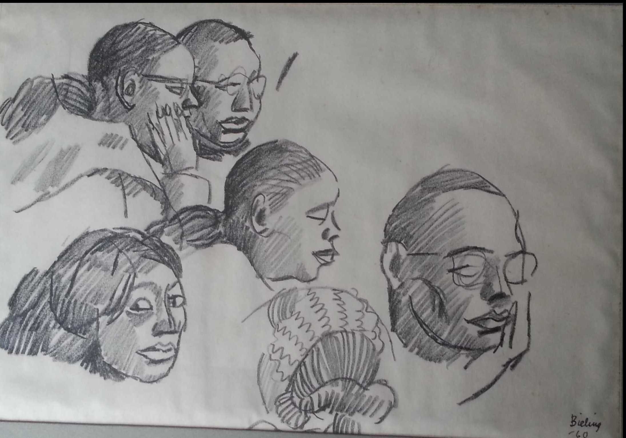 Herman Bieling - 7x Schetsen op papier kopen? Bied vanaf 1!