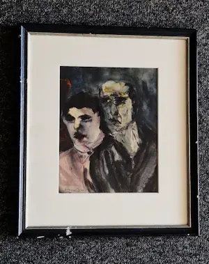 Albert Hennig - "Die verschollene Generation" Aquarell u Inkt - selbstportraet Jung und Alt kopen? Bied vanaf 160!