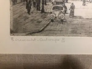 Romain Malfliet - Prachtige pentekening van de Antwerpse Kathedraal en omgeving kopen? Bied vanaf 70!