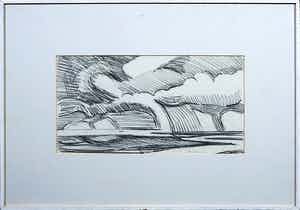 Paul Overhaus - Potloodtekening, Zonder titel - Ingelijst verkocht voor € 50!