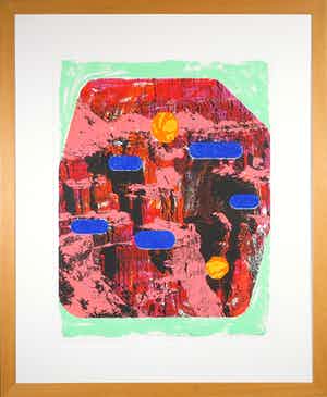 Jelis van Dolderen - Zeefdruk, La Montanara III - Ingelijst (Groot) verkocht voor € 35!