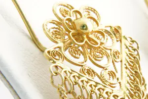 188 - Schitterend paar 14 krt gouden Filigrain "waterval" oorhangers - gekeurd kopen? Bied vanaf 270!