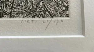 Reinder Homan - Ets, Landschap met riet in de polder ‘88 kopen? Bied vanaf 50!