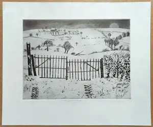 Herman Berserik - Besneeuwd landschap, aquatint ets (kleine oplage) kopen? Bied vanaf 100!