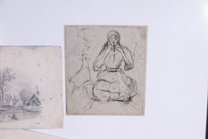 Niet of onleesbaar gesigneerd - Lot van 6 diverse werken, waaronder een schetsblok kopen? Bied vanaf 1!